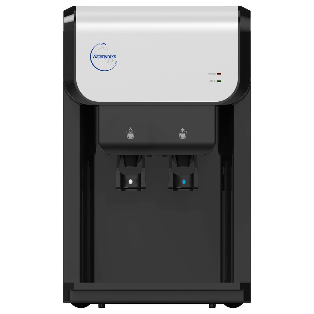 Waterworks SB5 bench top bottled water cooler. Compact & reliable with Hot & Cold or Cool & Cold models. Perfect for homes, small offices & staffrooms.