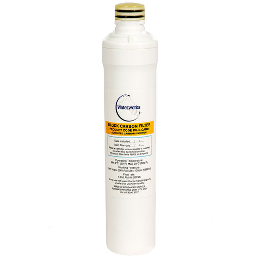 Waterworks PNP Swing & Twist Carbon Block Replacement Cartridge – 5 Micron